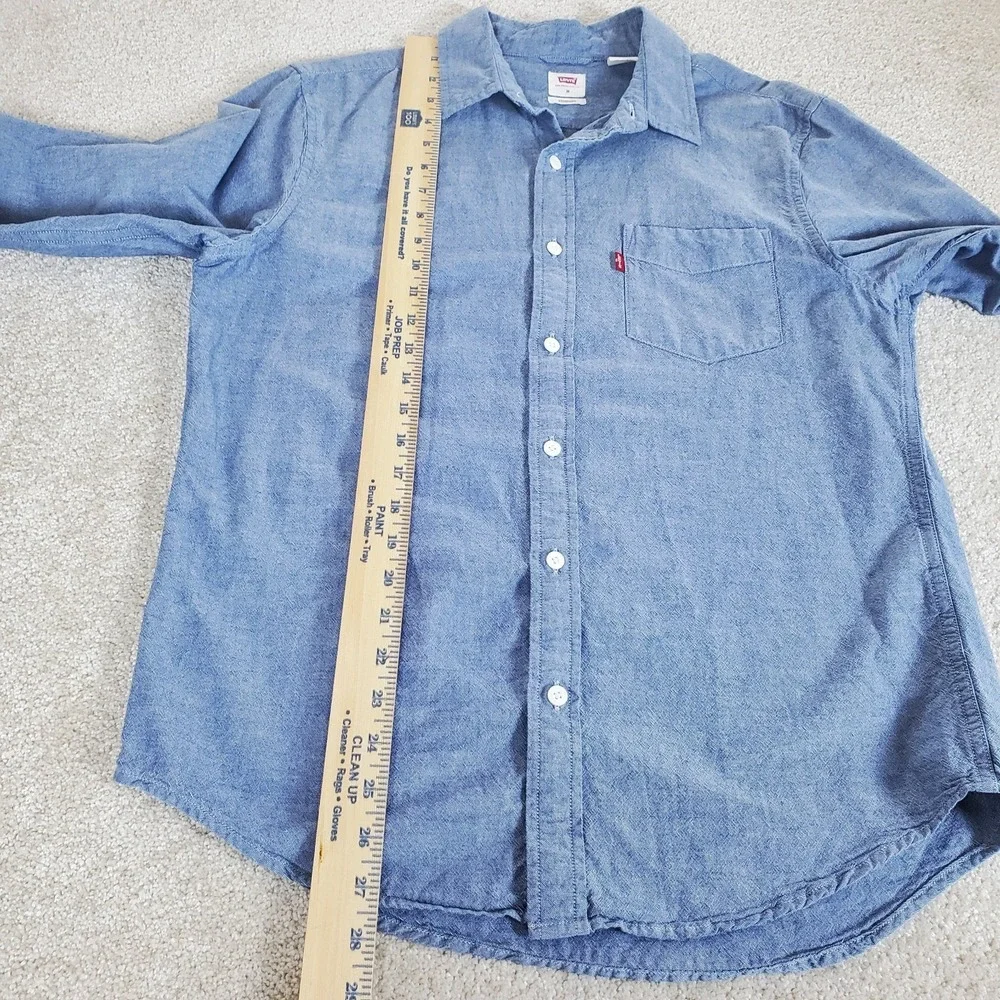Levi's Men's Button Up Shirt Size M Blue Long Sleeve